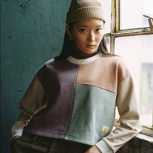 Cropped, colour-block LF Markey sweatshirt